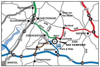 Air Tattoo Camping Fairford, RIAT Camping, Flyby Camping Map